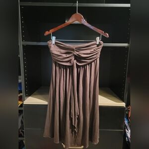 Express brown strapless dress Medium